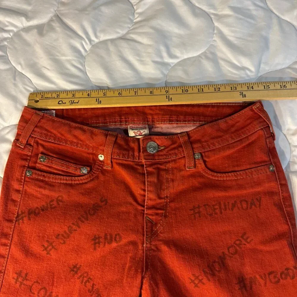 Hashtag True Religion Jeans Waist 30X29 Inches Straight Red